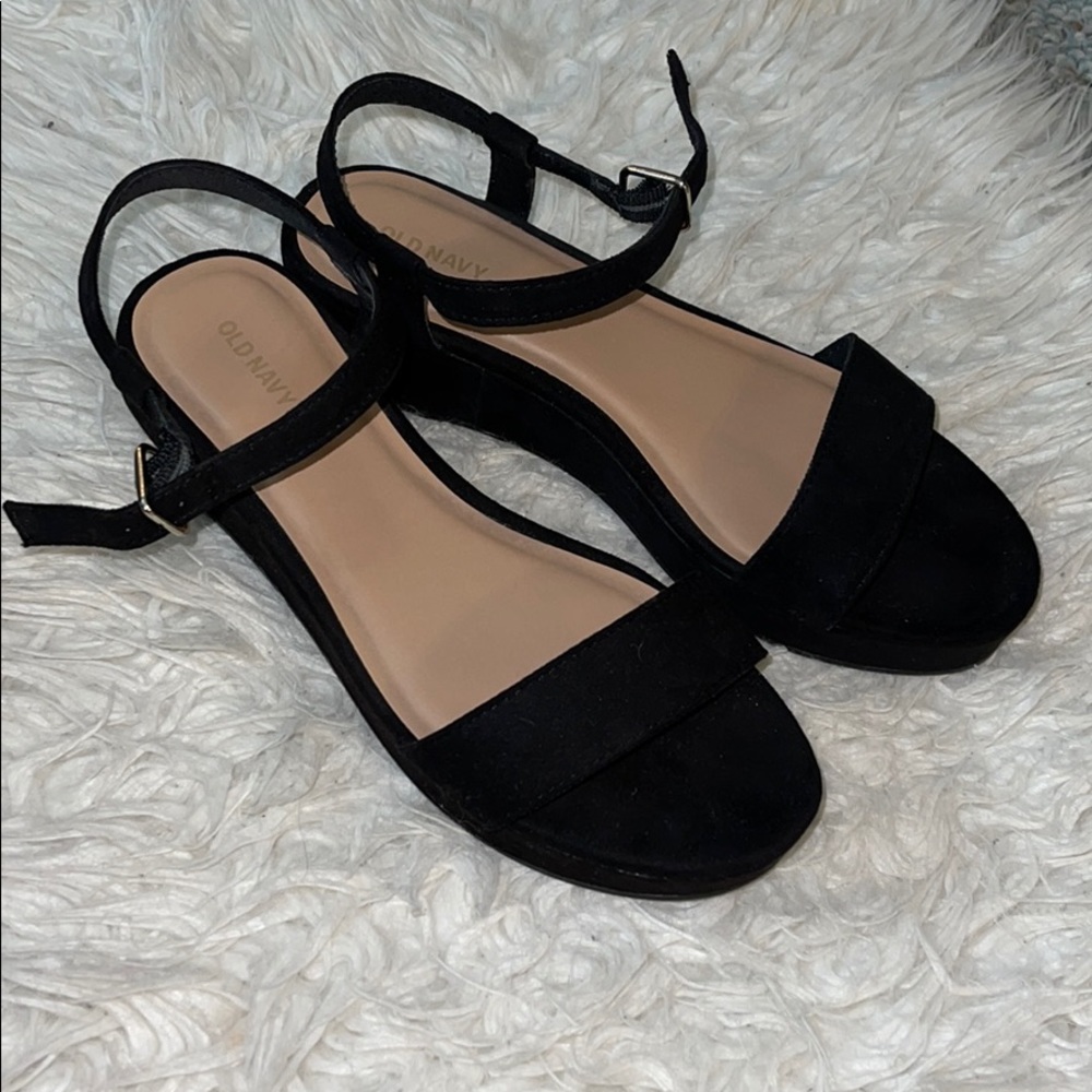 BLACK SMALL PLATFORM SANDALS